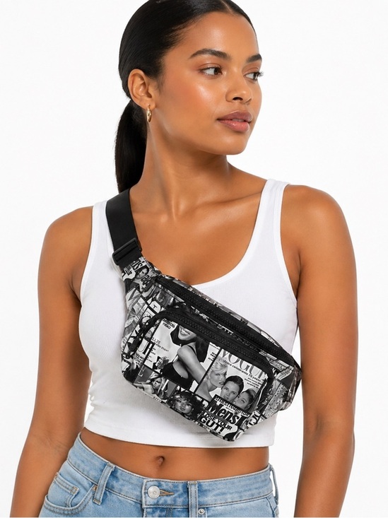 Vogue Handbags - Vogue Black & White Photo-Collage Crossbody Bag